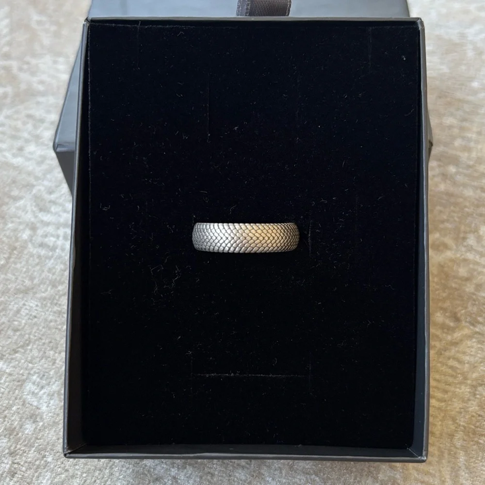 Brand New Sterling Silver 925 Snakeskin Wedding Band Ring Handcrafted Minimalist